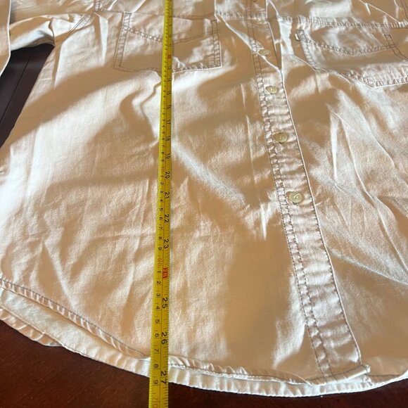 LEVIS Vintage beige Button Down Long Sleeve Shirt Sz M Casual Western‎ 90's - Picture 5 of 6